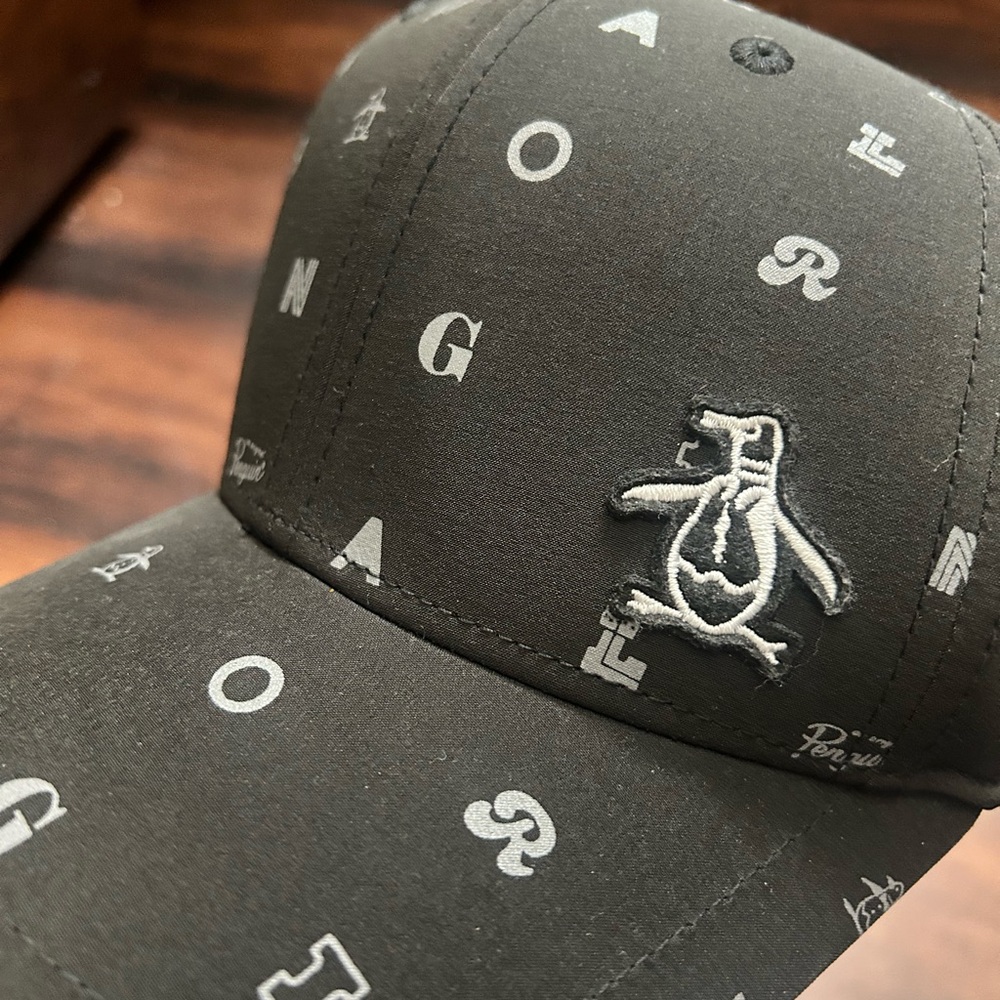 Original Penguin Black Logo Patterned Baseball Cap - Picture 2 of 4